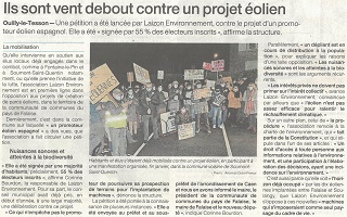 Vent debout contre le projet éolien